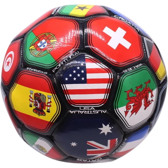 2026 World Flag Country World Flag Training Outdoor Soccer – Size 5 –Black Color Version