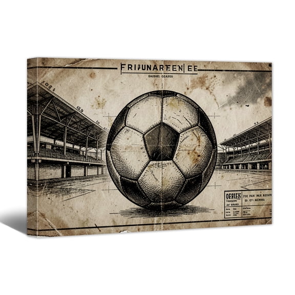 2026 World Football Cup Canvas Prints, Vintage Soccer Canvas Wall Art, Colorful Sports Paintings for Gym Bedroom Living Room, Decor Art for Man Cave