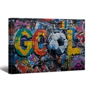 2026 World Football Cup Canvas Wall Art, Colorful Modern Soccer Canvas Prints, Colorful Paintings Home Decor for Bedroom Boys Room Teen Kids Playroom, Fans Gift