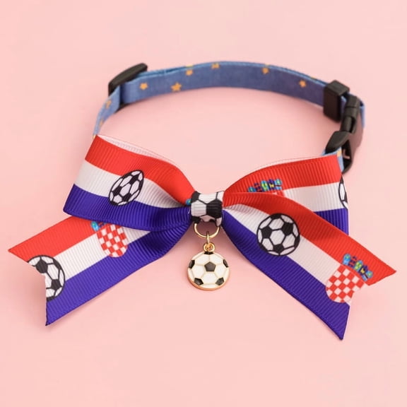 2026 World Football Pet Collar Soccer Dog Cat Collar,Soft Cotton Puppy Collars with Adjustable Buckle for Small,Medium,Large Dogs 2PCS