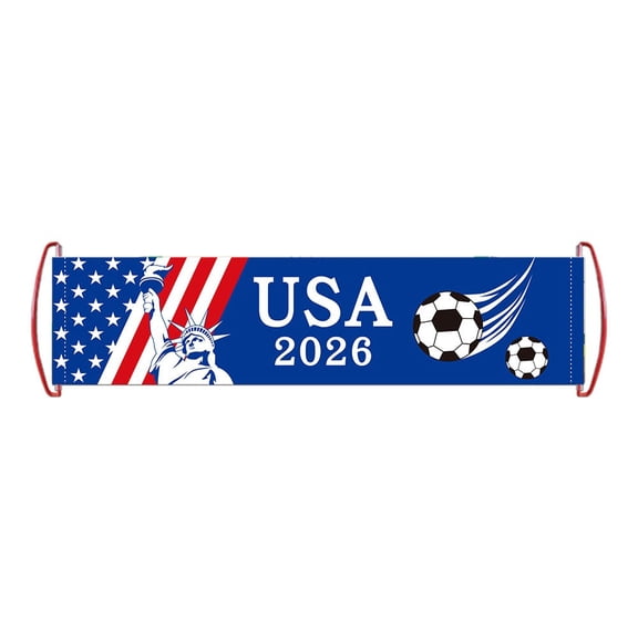 2026 World Soccer Cheer Banner – Patriotic Soccer Fan Cheer Sign – Reusable Handheld Waving Flag for Stadium Game Day & Team Support 2PCS