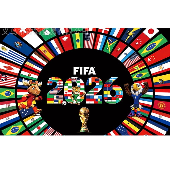 2026 World Soccer Countries Backdrop Decorations International Flag,USA Canada Mexico Special Design for Soccer Party