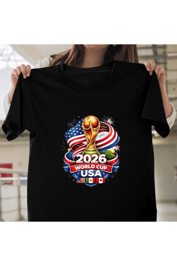 2026 World Soccer USA Trophy Ribbon Patriotic Soccer Fan Unisex T-Shirt