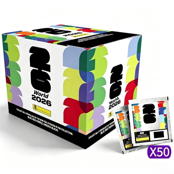 2026 World Stickers Album Collection Box, Hard Cover World Album Sticker Book Packs, Soccer World Stickers Football Cards for Tournament Collection