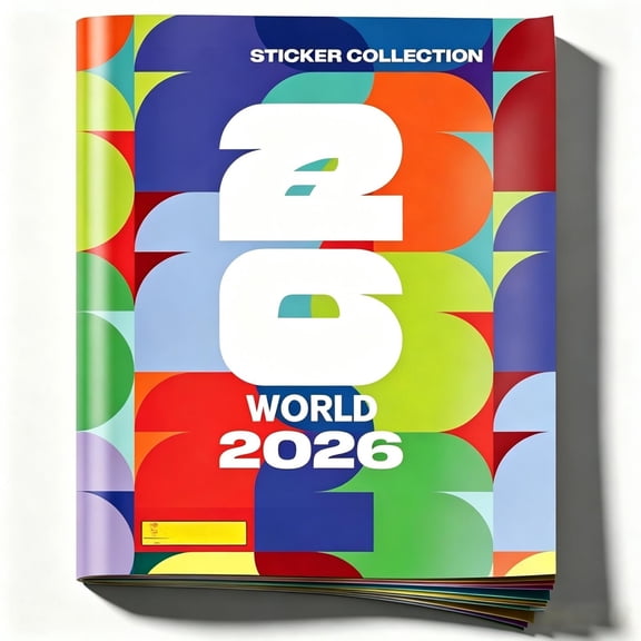 2026 World Stickers Album Collection Box, Hard Cover World Album Sticker Book Packs, Soccer World Stickers Football Cards for Tournament Collection