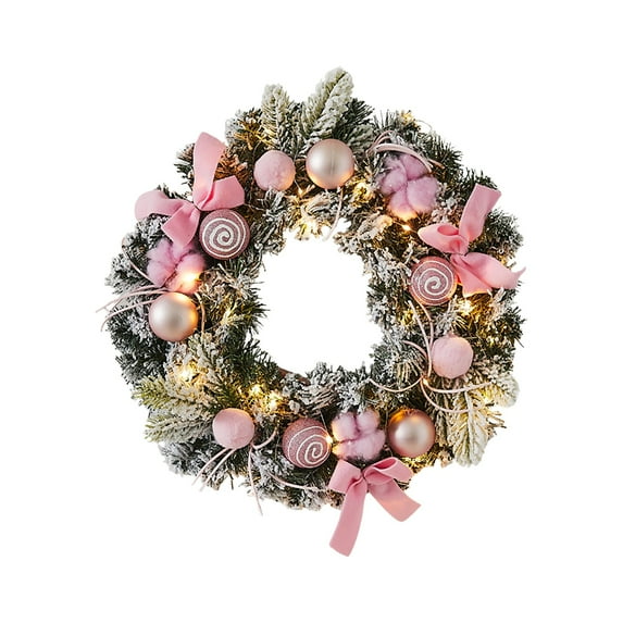 2026 Wreaths with Clear Lights for Front Door, Spring Wreaths for Front Door Outside, Front Door Wreath All Season, Green Wreath for Spring Farmhouse Porch Wall Wedding Room Home Decor (B, 11.8")