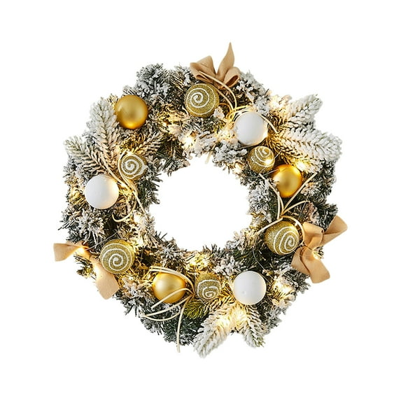 2026 Wreaths with Clear Lights for Front Door, Spring Wreaths for Front Door Outside, Front Door Wreath All Season, Green Wreath for Spring Farmhouse Porch Wall Wedding Room Home Decor (H, 11.8")