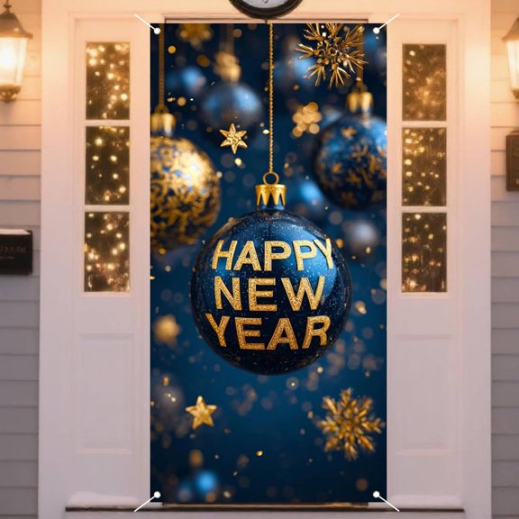 2026 Year Eve Banner Party Decorations Backdrop Hanging Cloth for Door Wall Holiday Celebration Decor(C)