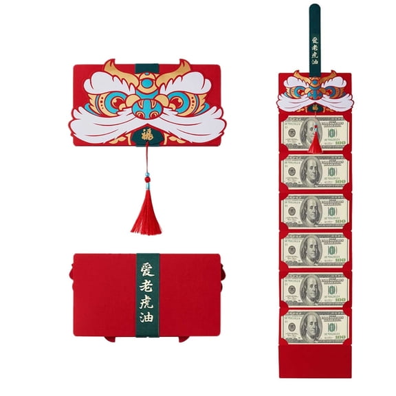2026 Year Folding Red Envelope Personality Enlarged Red Envelope Chinese Year Blessing Red Envelope