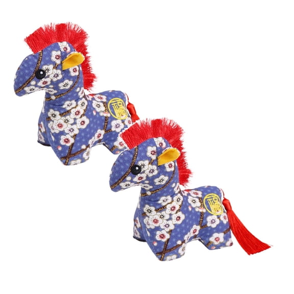 2026 Year of the Horse Chinese New Year Ornament – Plush Horse Mascot with Traditional Chinese Knot Style, Hanging Charm for Home Desktop Decor, Car, Door & Holiday Decoration