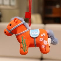 2026 Year of The Horse Chinese Plush Horse Ornament, Cute Stuffed Horse Figurine & Lucky Mascot, Hanging Decor for Home & Christmas, New Year Gift for Holiday Souvenir Decoration(Saffron)