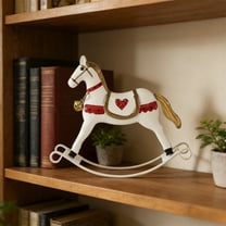 2026 Year of the Horse Decorative Hanging Ornament - Festive Christmas Home Decoration, Handcrafted Rocking Horse Figurine for Living Room Bedroom Wall & Tabletop Display