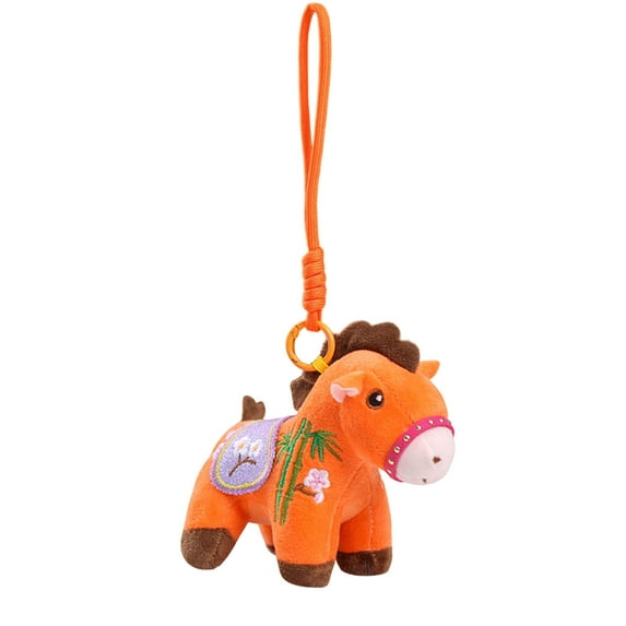 2026 Year of the Horse Embroidered Lucky Pony Hanging Ornament, Cute Foal Keychain, Lunar New Year Bag or Car Charm, Festive Decoration, Pocket-Sized Holiday Gift