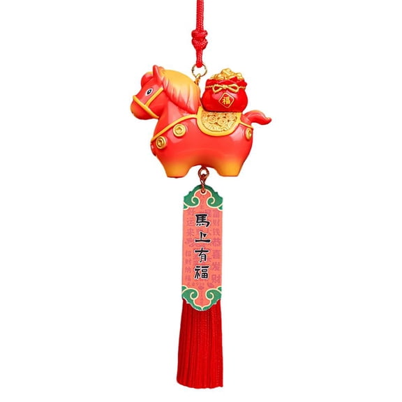2026 Year of Horse Lucky Charm Feng Shui Tassel Hanging Pendants, Chinese Lunar New Year Horse Statue Pendant Mascot Blessing Souvenir,Home Health Wealth Success Lucky Decor