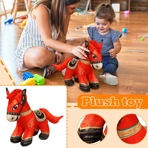 2026 Year of the Horse Plush Doll - Home Decor Blessings, Car Decor Souvenirs Mascots Home Office Store Restaurant Tabletop Decoration, Chinese New Year Zodiac Chinese Traditional Horse.