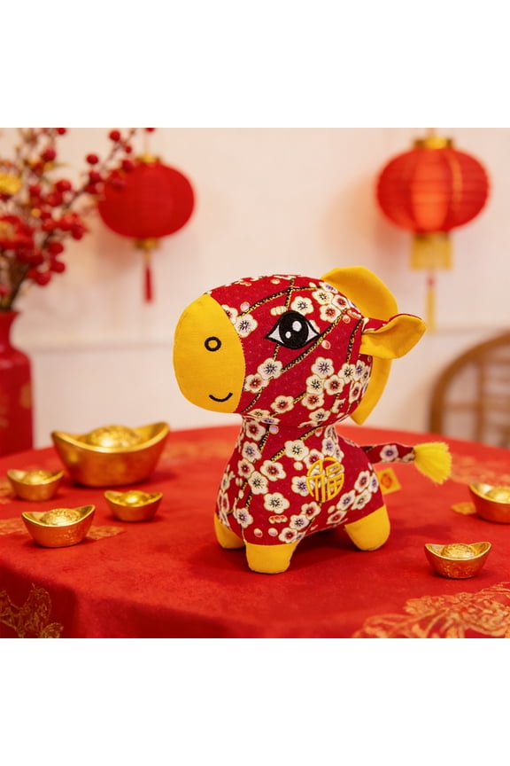 2026 Year of the Horse Plush Toy - Official Lucky Horse Mascot Stuffed Animal, Chinese Zodiac Collectible for Good Fortune, Celebration Gift & Home Decor,Red