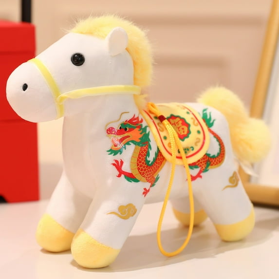 2026 Year of the Horse Stuffed Animals Mascot Plush Chinese New Year Plush Horse Mascot Doll Toys Chinese Zodiac Decor for Spring Festival Lunar New Years Gifts Home Car Decor Blessing Souvenir, B
