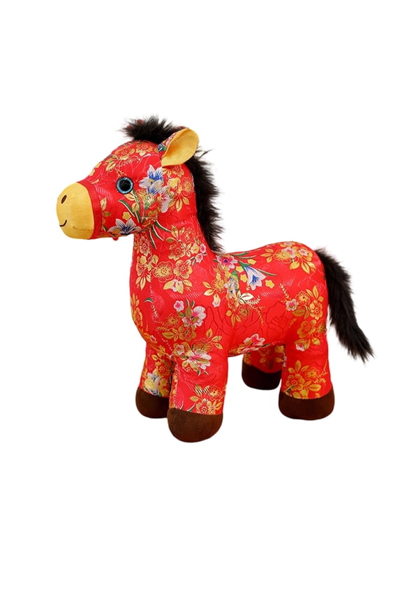 2026 Year of The Horse Stuffed Animals Mascot Plush Chinese New Year Plush Horse Mascot Doll Toys Chinese Zodiac Decor for Spring Festival Lunar New Years Gifts Home Car Decor Blessing Souvenir