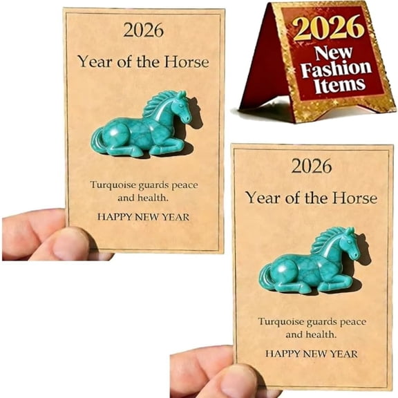 2026 Year of the Horse: Turquoise Guardian Symbol of Health Smooth Journeys, Hand-Carved Natural Resin Horse Figurine, Mini Statue Decor for Desk or Meditation,Meaningful Gifts for Friends