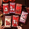 thumbnail image 1 of 2026 Year Of Red Envelopes 6 Pack Chinese New Year Creative Envelopes Traditional Festive Pockets, B, 1 of 8