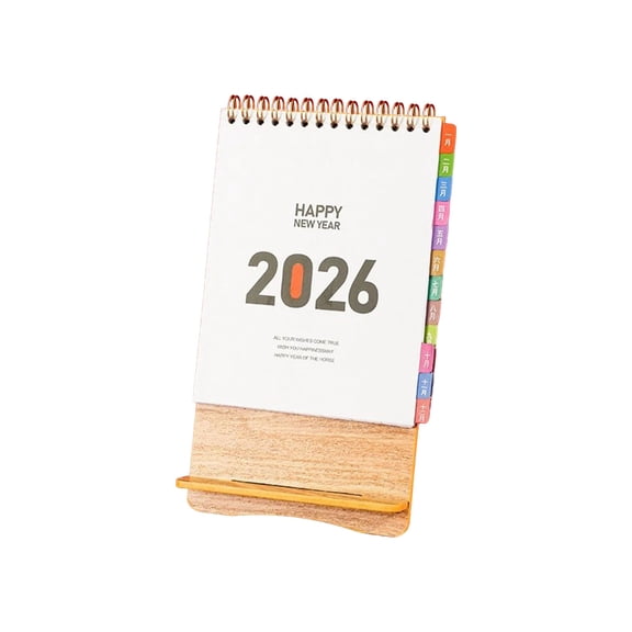 2026 Year-Round Desk Calendar with Thickened Paper & Stand, Includes Major Holidays & Solar Terms, Ideal for Office & Study Use, Elegant Gift Option