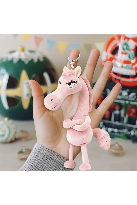 2026 Year of Mascot Plush Doll Bag Pendant, Soft Short Plush Keychain Lucky Zodiac Charm for Backpack Car Key Ring