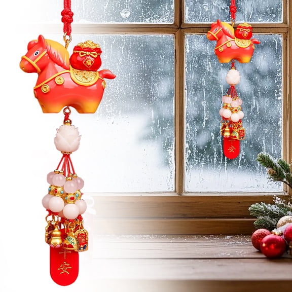 2026 Year of The Horse Bag Charm, Hanging Ornament for Car Backpack Decor, Chinese New Year Decoration Gift (red, Ping Tag)