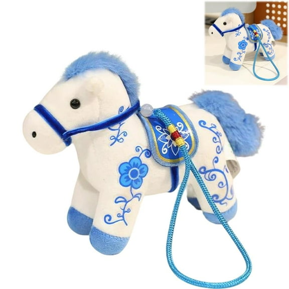2026 Year of The Horse Chinese New Year Ornaments,Cute Horse Plush Mascot Figurine Indoor Outdoor Hanging Ornament for Car, Bag, Holiday Home Decor