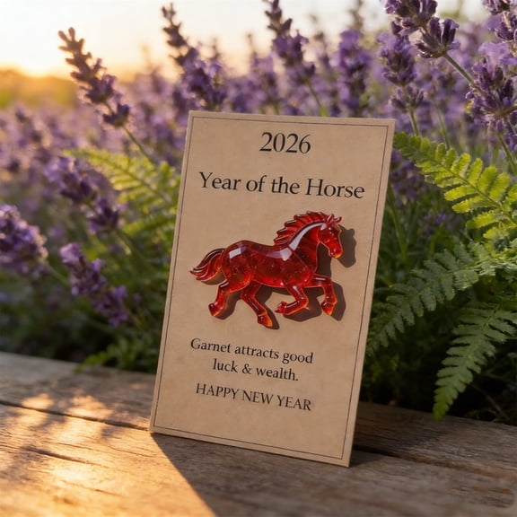 2026 Year of The Horse Crystal Horse Turquoise Guardian Symbol of Health & Smooth Journeys, New Year Talisman Gift (Red)