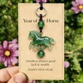 thumbnail image 1 of 2026 Year of The Horse Encourage Crystal Horse Turquoise Guardian Symbol of Health & Smooth Journeys, New Year Encourage Talisman Gift (Keyring Green), 1 of 8