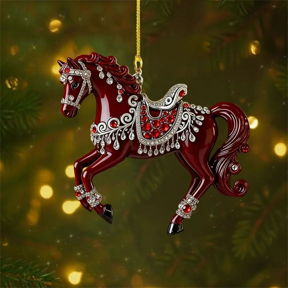 2026 Year of the Horse Acrylic Hanging Ornament, Spirit Horse Decor for Christmas Tree Decoration for Women Girls Horse Lovers, Model B