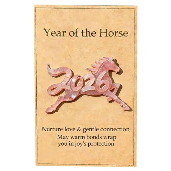 2026 Year of the Horse Clear Crystal Figurine with Card for Home Office Decoration and Gift Giving