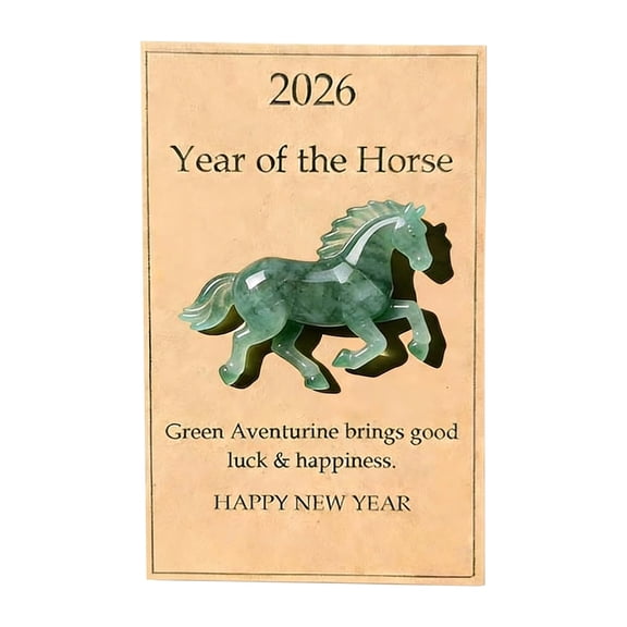 2026 Year of the Horse Lucky Crystal Horse Figurine  Turquoise Guardian for Smooth Journeys, Hand-Carved Mini Statue New Year Talisman