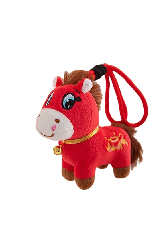 2026 Year of the Horse Plush Keychain - Funny Crying Horse Stuffed Animal Pendant, Chinese Lunar New Year Zodiac Lucky Hanging Decor for Home & Bag