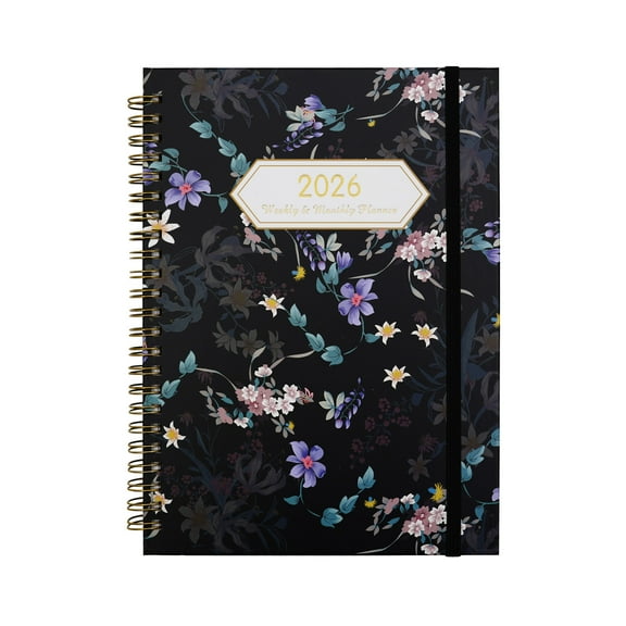 2026 Yearly Planner, Weekly Monthly Organizer, Portable Hardcover Planner with Front Back Pockets, Double Stitched Binding, Ink Resistant Paper, Goal Setting Pages, Holiday Reference, 6.5x8.5 Inches