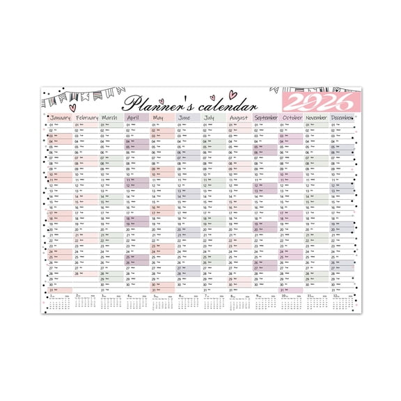 2026 Yearly Wall Calendar With Big Grids, Holiday Markings, Inspirational Quotes And Tear-Resistant Paper For Wall Display, Family Planning And Student Use