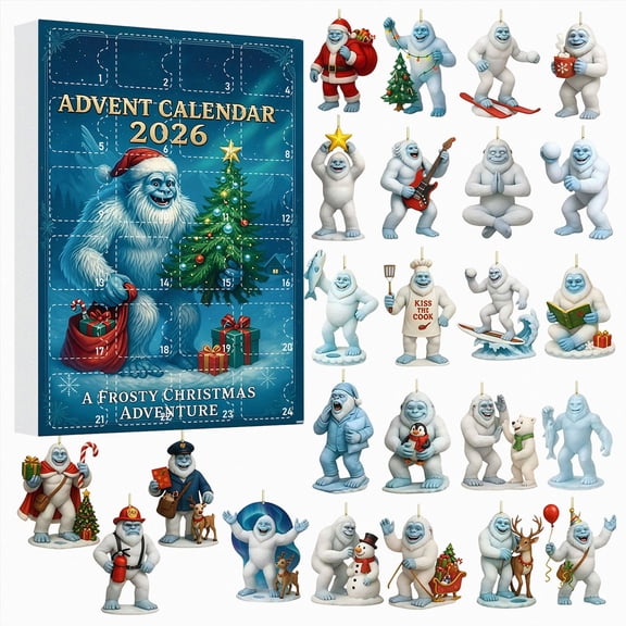 2026 Yeti Advent Calendar 24 Days Christmas Countdown Mini Snow Monster Figurines Holiday Decor Gifts