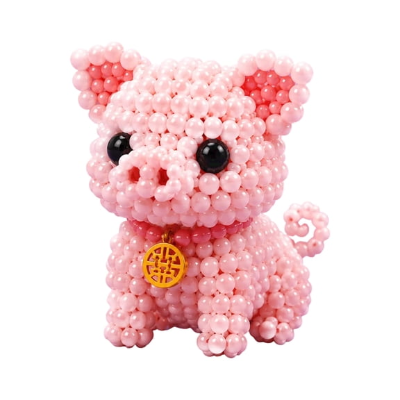 2026 Zodiac Animal DIY Beading Kit, Tiny 3D Chinese Zodiac Bead Craft Set, Handmade Animal Beading Embroidery Kit with Colorful Beads & Instructions, Craft Gift for Adults Teens Beginners (Pig)