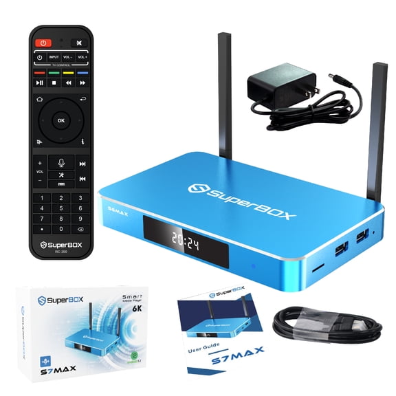 2026 latest Superbox S7 Max Fully Loaded, Super Box S7max with Voice Remote, Android 12, Wifi 6, 6K, 1000Mbps Ethernet Port