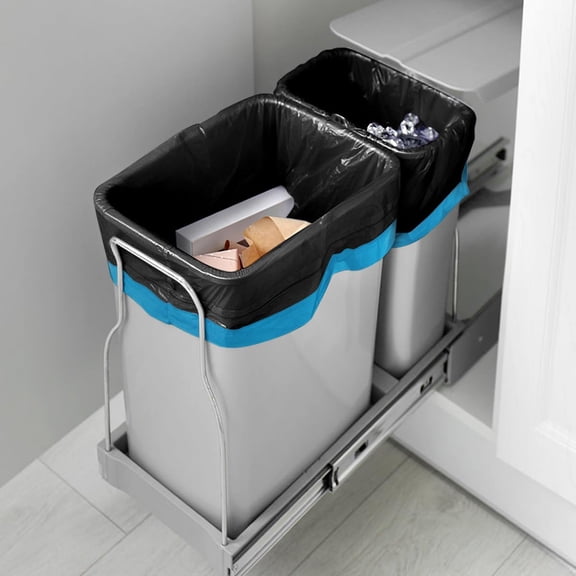 2026 new 15 Gallon 60 Count Black Drawstring Trash Bags, Heavy Duty Medium Kitchen Garbage Bin Liners for Home Garden Office Tall Waste Cans