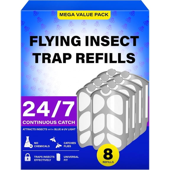 2026 new 8 Pack Flying Insect Trap Refill Cartridges Compatible with M364 M364A Max, Odor-Free Sticky Replacement for Indoor Plug-in Fly Trap