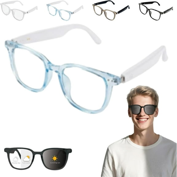 2026 new Ai Interpretation Smart Glasses, Bluetooth Ai Smart Glasses with Real-Time Translation, Color-Change Lens for Indoor Outdoor Travel Driving Cycling, Smart Eyewear for Music Calls