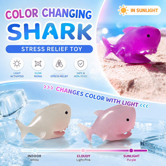 2026 new Color Change Fidget toys,Shark Fidget, Stress Relief,Cheese Squishies Stress,Ice Cube Squishy,Slow Rising Squishing Butter Stick