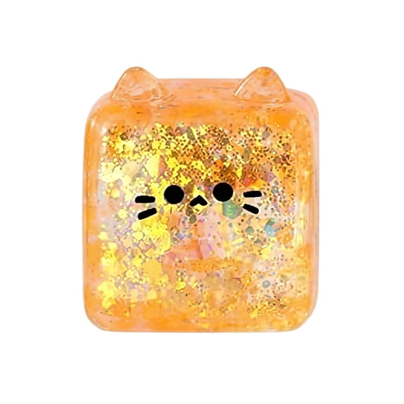 2026 new Fidget for Adults, Anxiety Relief Items Fidget, 1.5X1.5 in, Aurora Iridescent Flakes, Squeeze Stress Relief Cubes, Orange, 1 Pc