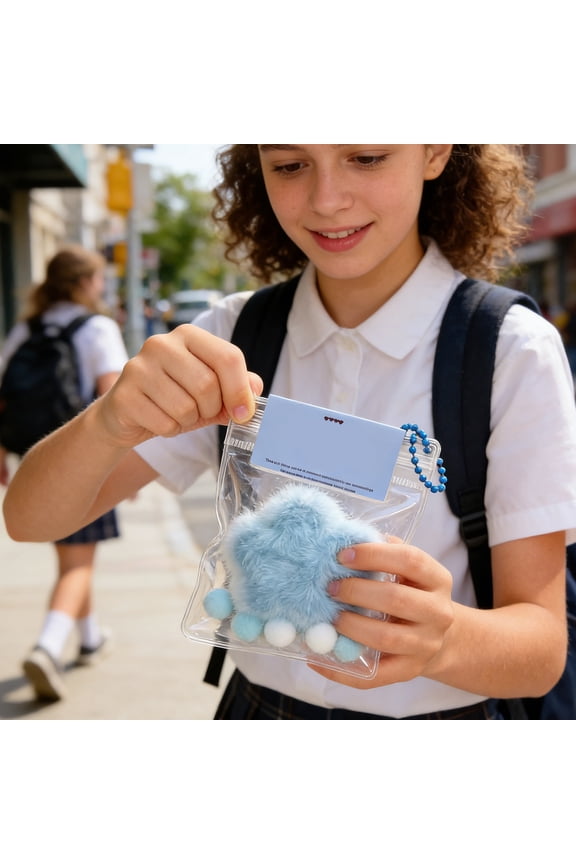 2026 new Fidget toys for Anxiety, Fidget toys, 3 in, Fuzzy Shape, Stress Ball Fidget, on-The-Go Use, Blue White, 1 Pc