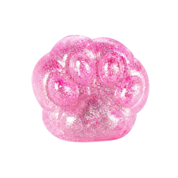2026 new Slow Rise Squishy, Stress Relief toys, Adult Fidgets for Anxiety and Stress, 2 in Round, Cat Paw Shape, Glitter Pink, Sensory tool, 1 Pc