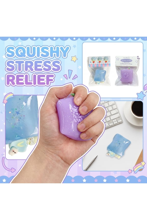 2026 new Slow Rising Stress Ball, Squishy Stress toy, Lavender 2X2 in, Silicone Sensory Fidget, Daily Calm, Portable Carry, Keychain attachment, 1 Pc