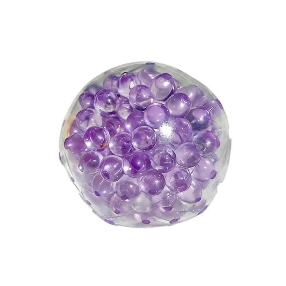 2026 new Squishy Stress Ball, Stress Ball Fidget, Large Glass Beads, 3 in Diameter, Clear Acrylic Casing, Light Purple, Anxiety Relief Items Fidget, desk toys for office for Adults, 1 Pc
