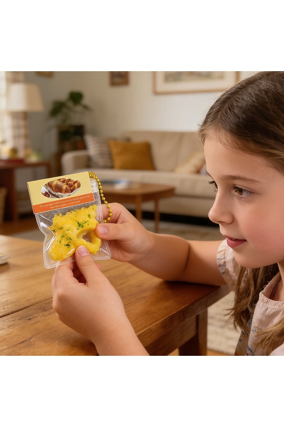 2026 new Squishy Stress toy, Squishy Keychain, 4X2 in, Silicone Sensory Fidget, Fidget Keychain, Anxiety Relief toys, Stress Relief toys, Keychain Fidget, Clear Pack, 1 Pc