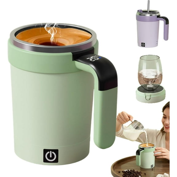 2026 new automatic self stirring coffee mug,Rechargeable Self Mixing Cup Mixing Milk Tea Coffee (Purple)